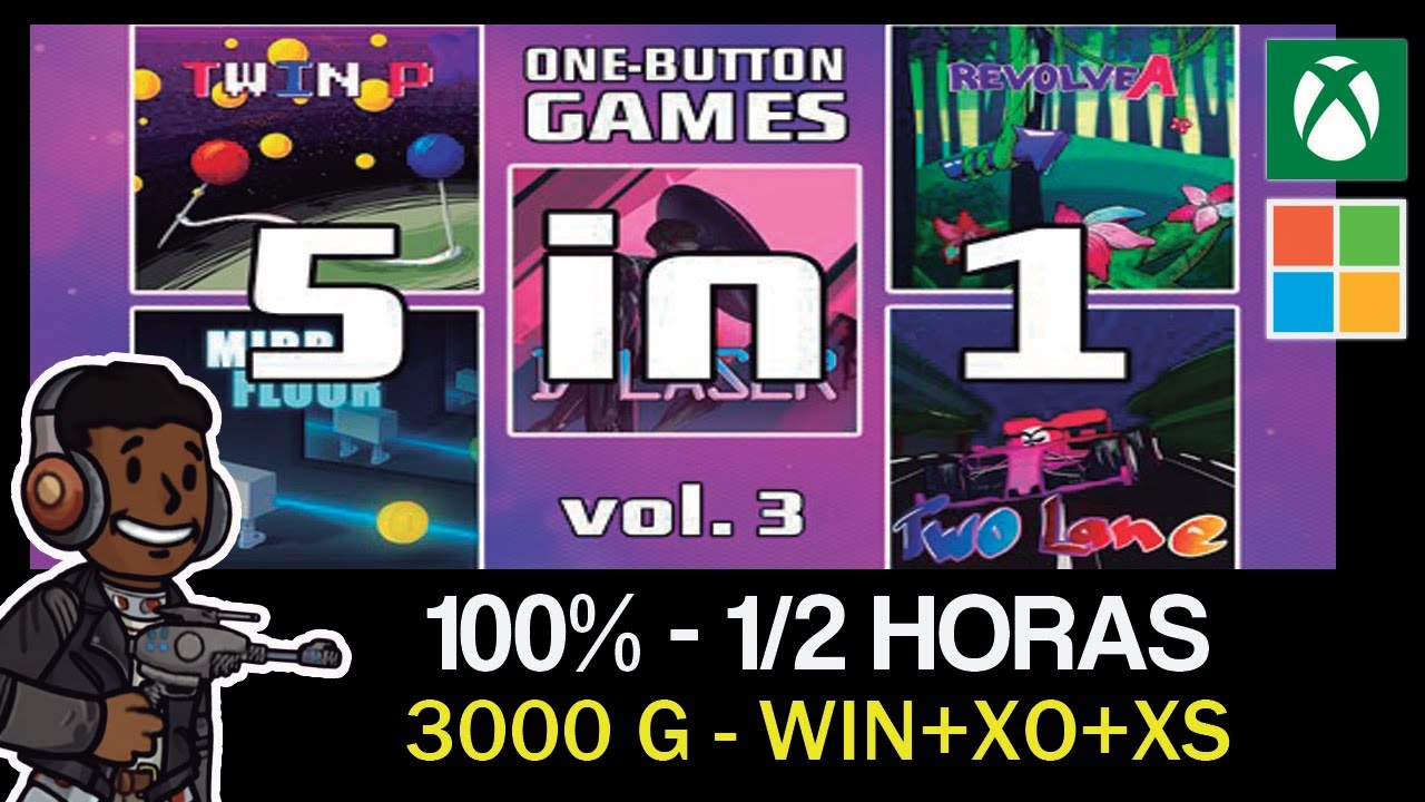 ONE BUTTON GAMES 5-IN-1 VOL. 3 - Guía completa *3000 G* [LOGROS/TROFEOS]