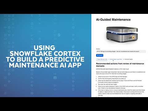 How To Build A RAG-Based Equipment Maintenance App Using Snowflake Cortex Episode cover