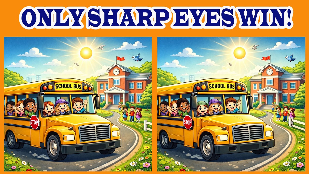 Find Differences School Can You Find 3 Differences? School Bus Puzzle Challenge! 👀 | Ali’s ...
