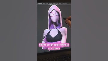 How to Sculpt Spider-Woman in 1 Minute #shorts #blender #art #sculpture