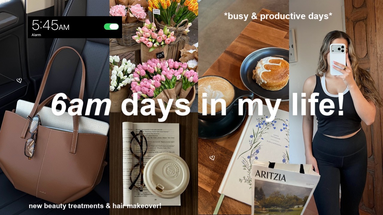 6AM busy & productive days in my life!☕️ beauty treatments, hair makeover, coffee shops & reading!