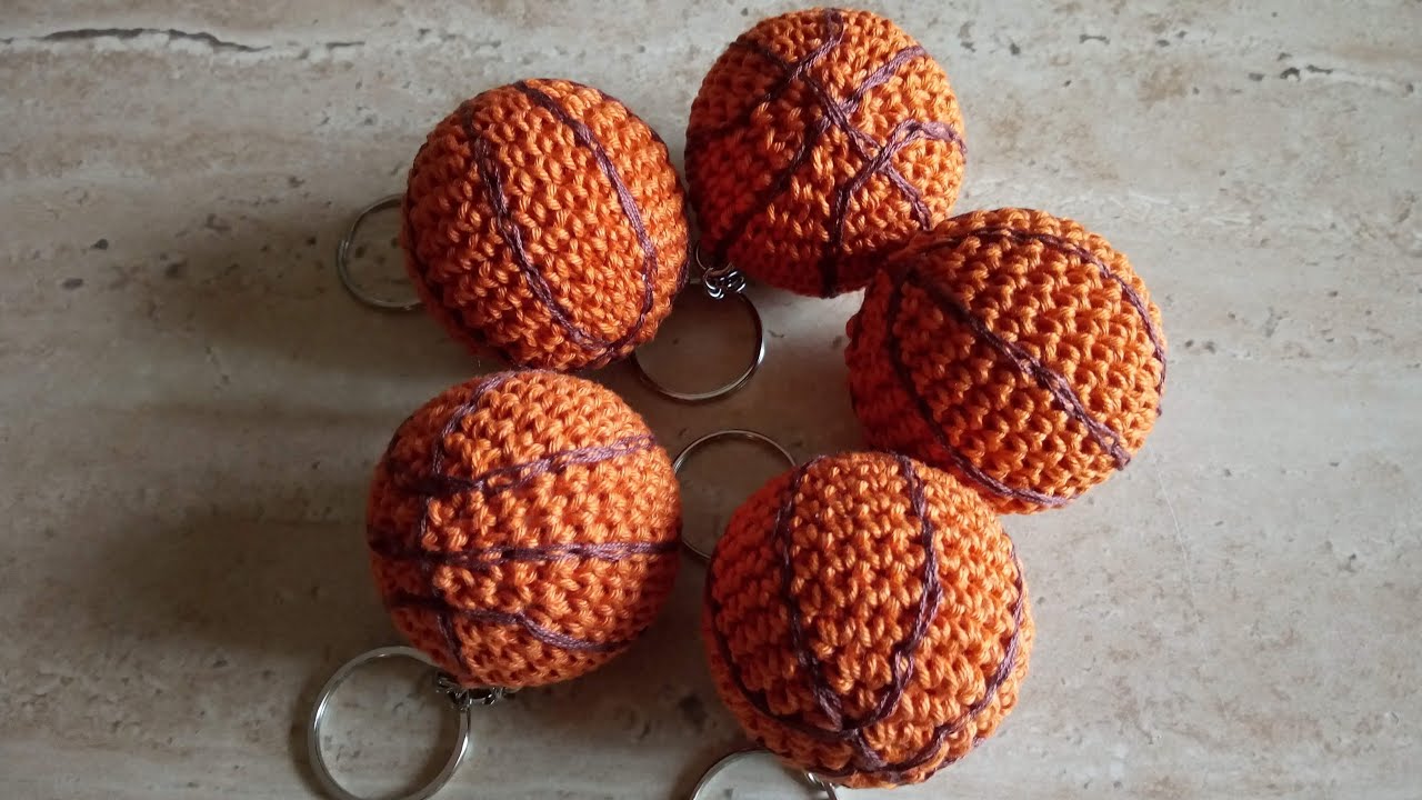 #Tutorial #Portachiavi #Amigurumi #Uncinetto #palla #basket- #Crochet #keychain #basketball