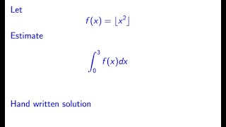 Integration of the floor function of x^2 between 0 and 3.
