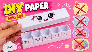 Aesthetic DIY Kawaii Organizer Box / No Glue No Tape Craft/ Easy Origami Craft Tutorial