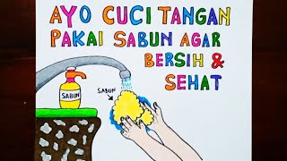 Poster Kesehatan - Jaga kebersihan dengan sering mencuci tangan pakai sabun