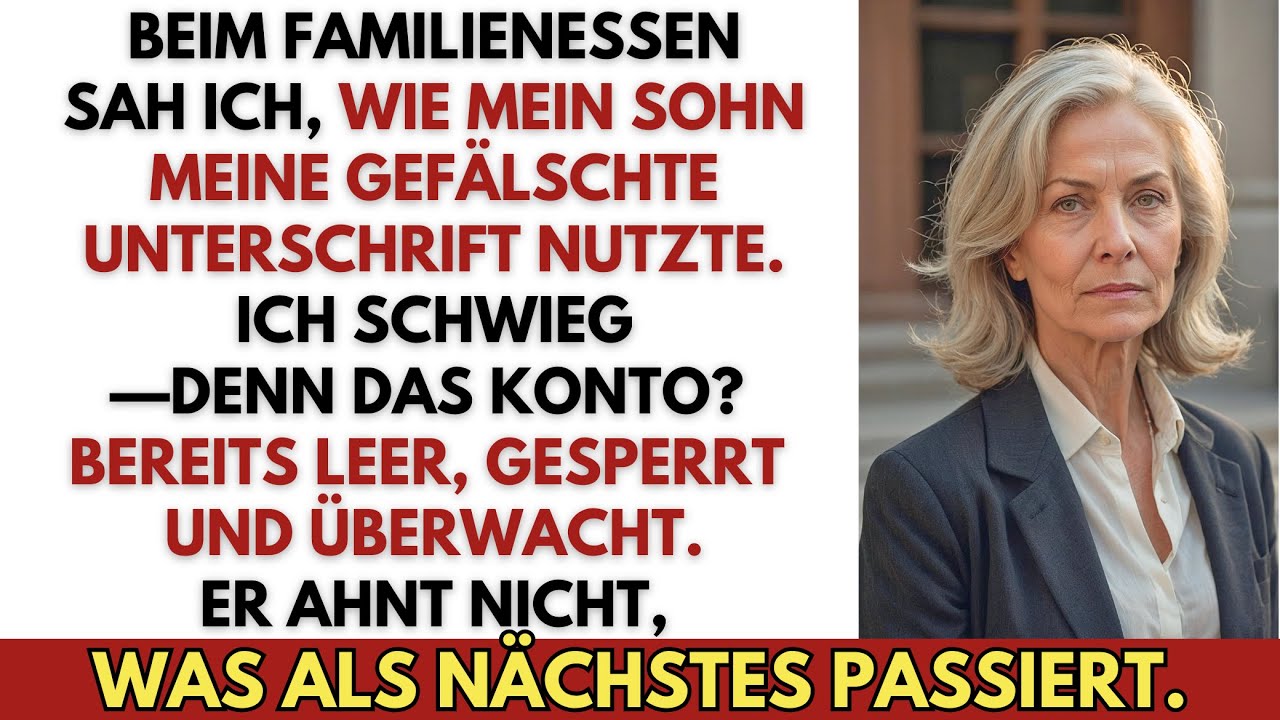 Beim Familienessen sah ich zufällig, wie mein Sohn meine gefälschte Unterschrift benutzte, um…