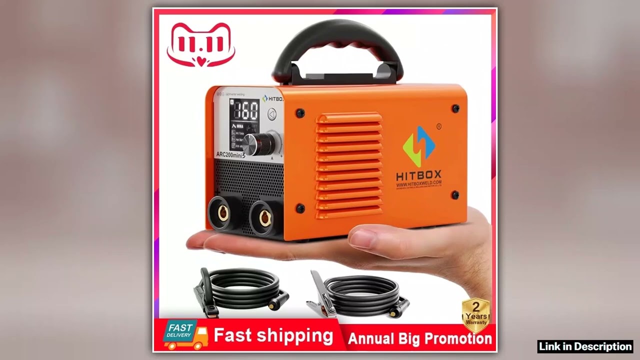 HITBOX UltraMini Stick Welder MMA ARCLift Tig Welding Machine Hot Start Arc Force LED Digital IGBT
