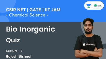 Bio Inorganic | Quiz | CSIR NET | GATE | IIT JAM | By Rajesh Bishnoi