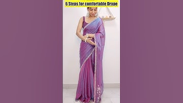 6 Easy Draping Steps For Beginners|How to Feel Comfortable in Saree|open pallu Hack|#sareedraping