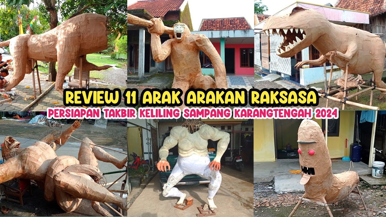 Review 11 Arak Arakan Raksasa. Takbir Keliling Sampang Karangtengah 2024