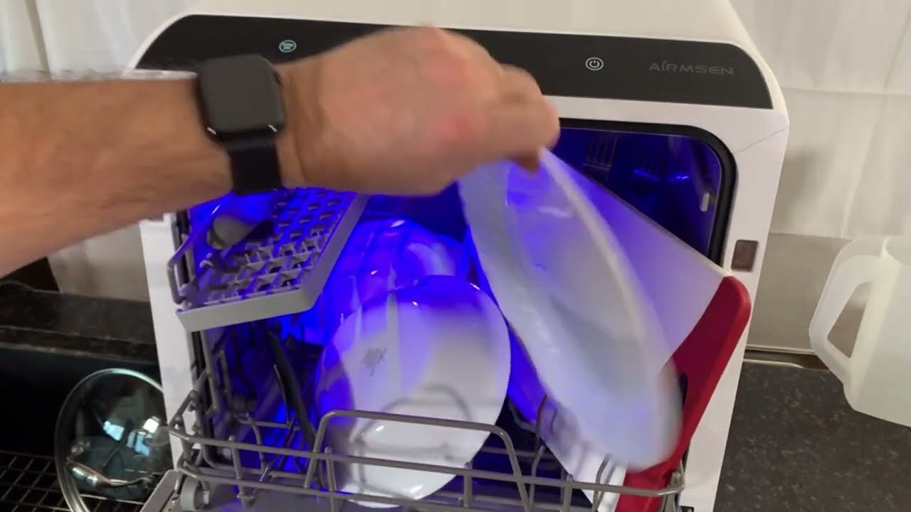 AIRMSEN Portable Countertop Dishwasher, Compact Mini Dish Washer