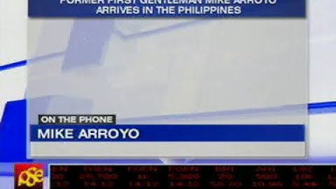Atty. Mike Arroyo reads statement after arriving in Manila