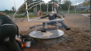 MOPED SPINNING ROUNDABOUT FAIL