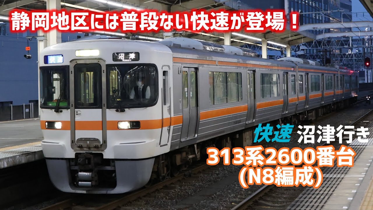 ホームライナー沼津を一般車が代走！】JR東海 313系2600番台 N8編成