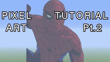 Minecraft Pixel Art Tutorial - Spider-Man (Captain America: Civil War) Part 2