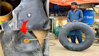 How to Repair Truck Tyre Tube Nozzle | Amazing  Restoration Work