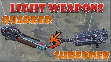 Quarker vs Shredder light weapons comparison war robots