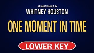 Whitney Houston - One Moment In Time | Karaoke Lower Key