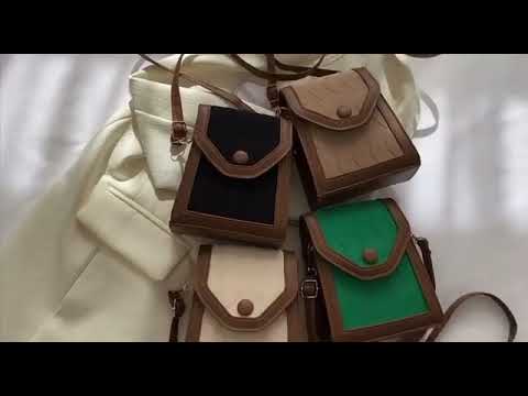 Жіноча стильна сумка крос-боді Eclaticall, коричнева з чорним, видео 1