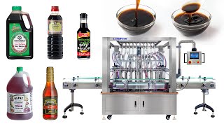 High Speed Automatic 10 Heads Piston Pump Soy Sauce Liquid Bottle Filling Machine