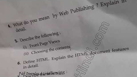 2020 Mdu BCA 4th Sem Reappear Web Designing Question Paper