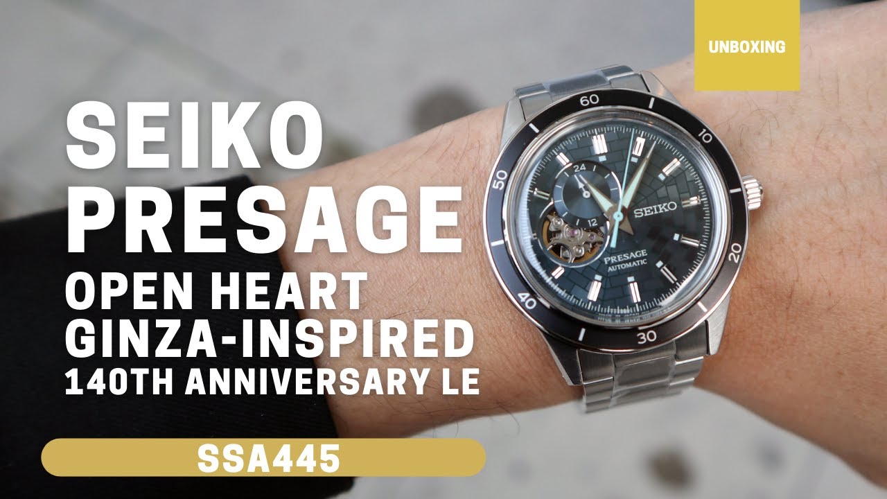 Unboxing Seiko Presage Open-Heart Ginza-Inspired 140th Anniversary SSA445 -  YouTube