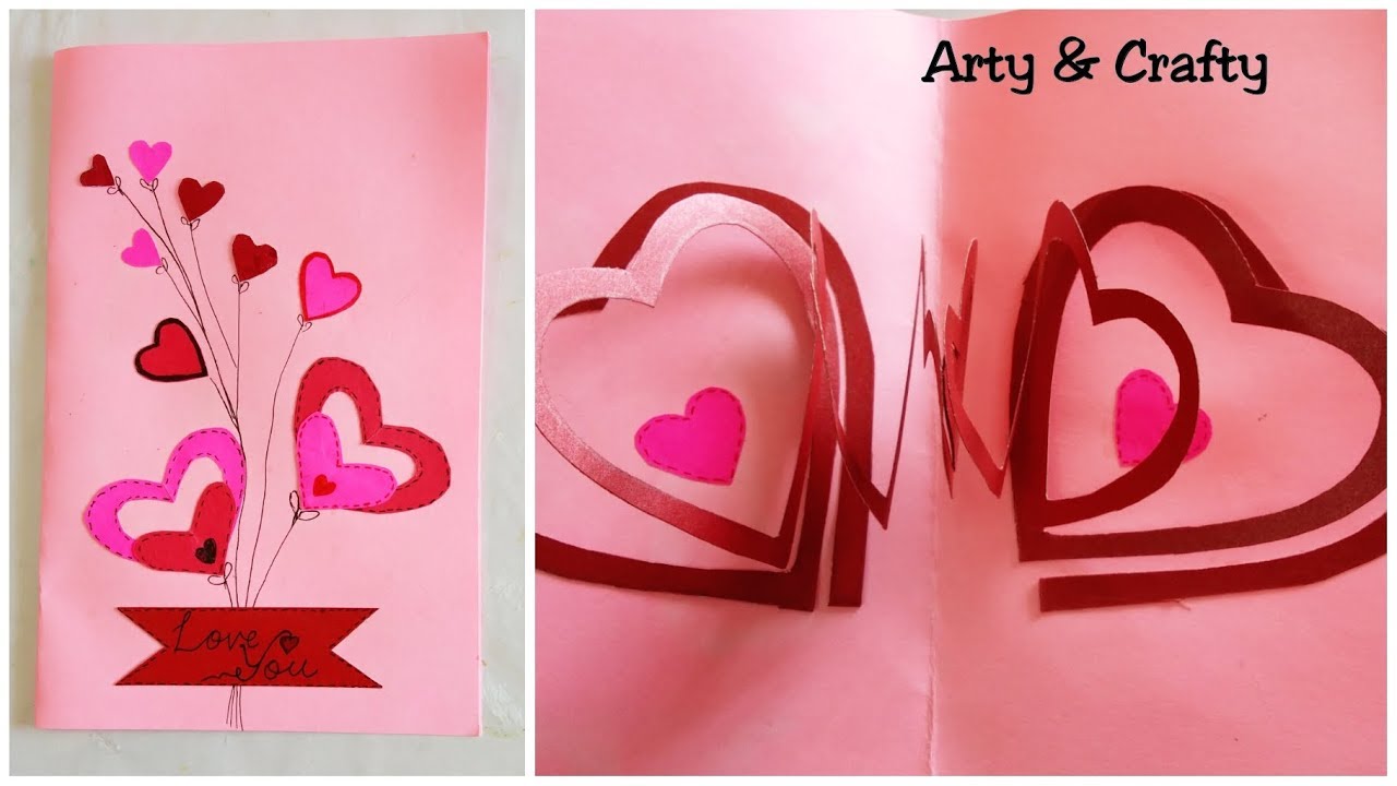Valentine's Day Card/How to Make Pop up Greeting Card for Valentine's ...
