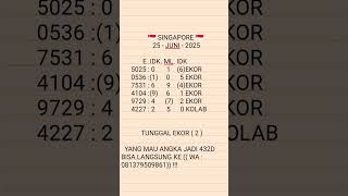 RUMUS EKOR JITU || PREDIKSI SGP 25 JUNI 2025 || BOCORAN SINGAPORE HARI INI || RUMUS SGP HARI INI