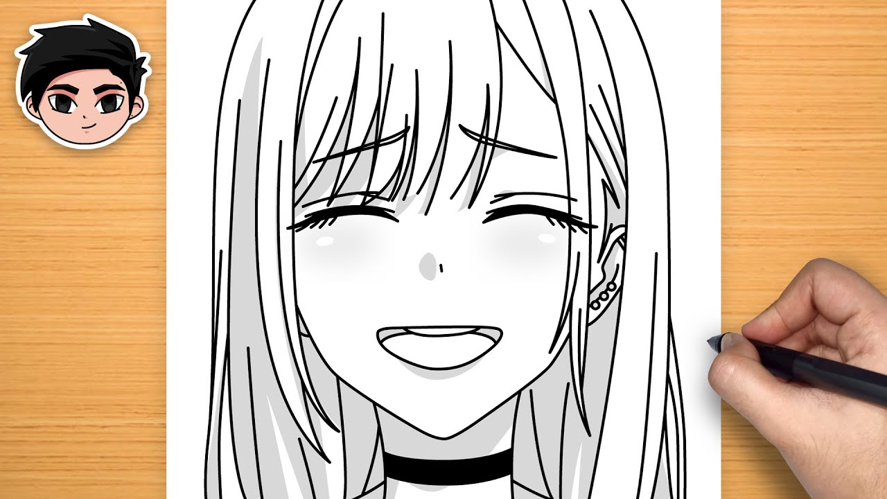 Dibujo de anime fácil Cómo dibujar a Marin Kitagawa de My DressUp