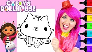 Coloring Gabby's Dollhouse Cakey Cat | Markers