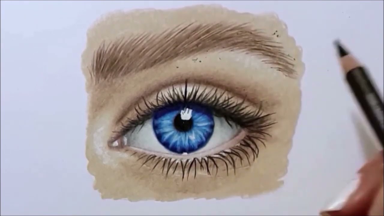 How to Draw an Eye with Colored Pencils - Step 10: Drawing Eyebrows