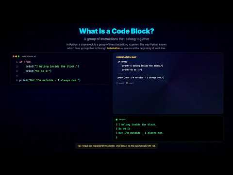 What is Python Code Blocks? A Complete Beginner's Guide with Animation and Note