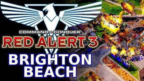 Red Alert 3 - Allies Mission 1 Brighton Beach - Hard Difficulty - EASY METHOD!