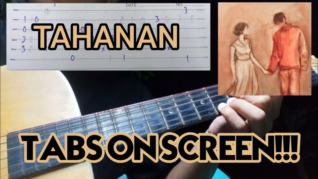 Tahanan Adie (fingerstyle step by step tutorial) TABS ON SCREEN