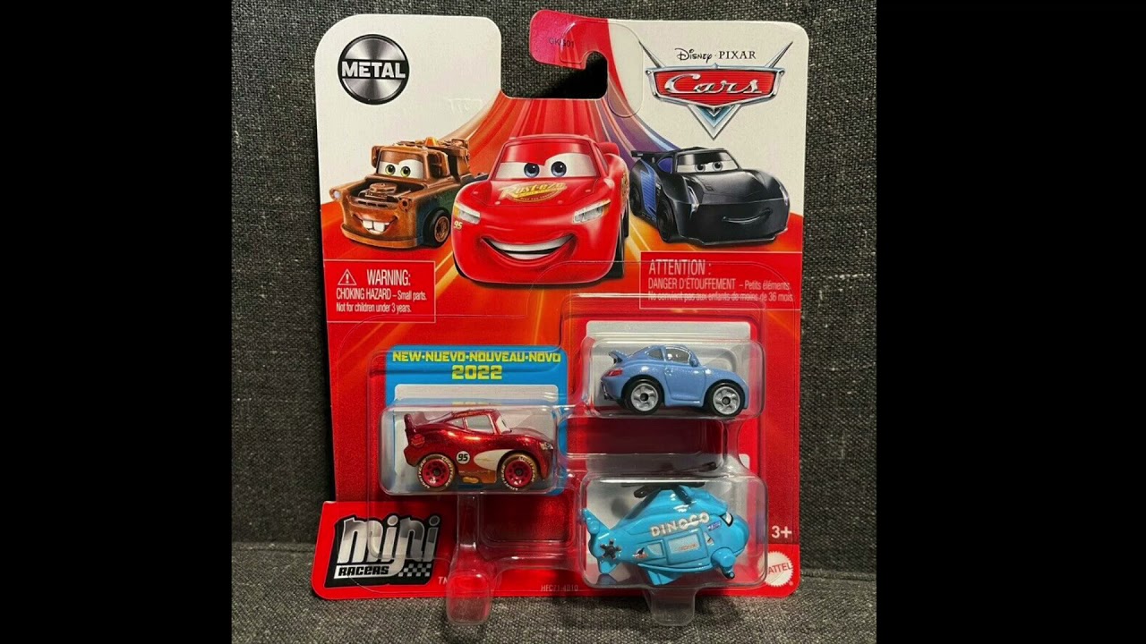 Disney cars mini racers with the dinoco helicopter - YouTube