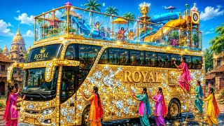 6 Village Girls Transform Giant 2-Decker Bus Into Floating Waterpark & Luxury Jungle Restaurant! 🚌💦 screenshot 1