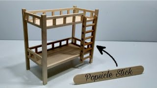 DIY Miniature Doll Bunk Bed | Popsicle Stick Craft Ideas