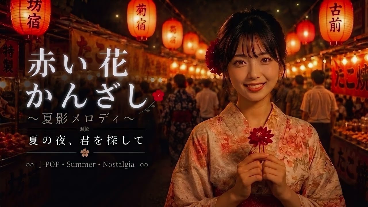 赤い花かんざし 〜夏影メロディ〜 | Red Flower Kanzashi 〜Summer