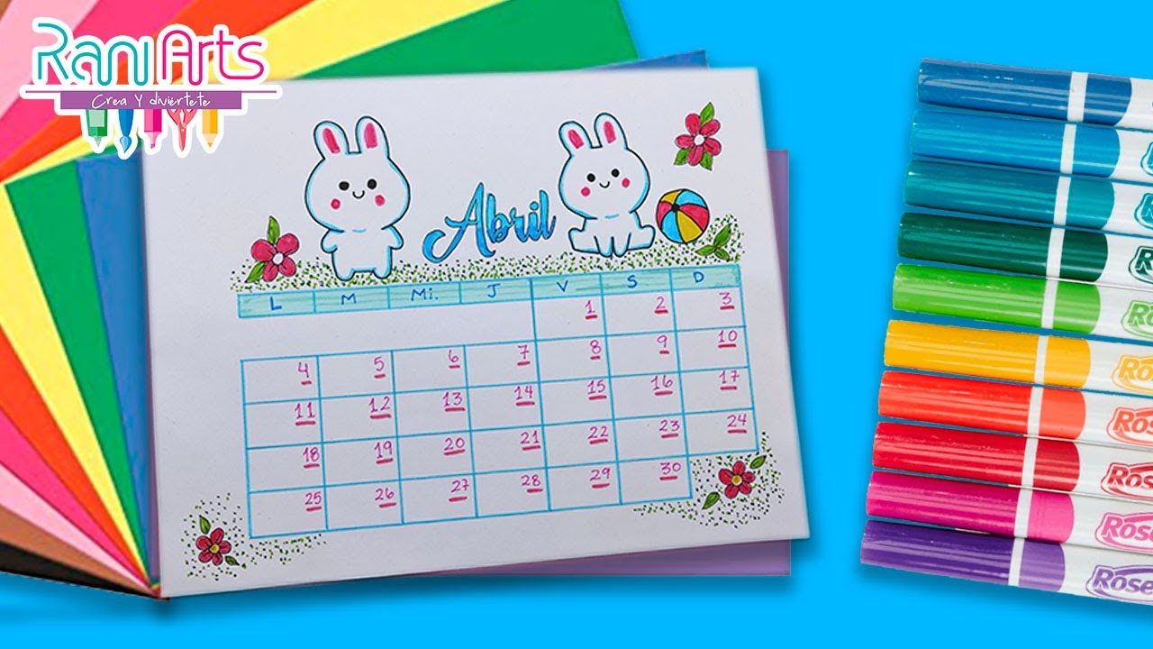 Calendario Mes De Abril DIY - calendario de ABRIL - super fácil - APRIL CALENDAR easy | BULLET  JOURNAL ideas - YouTube