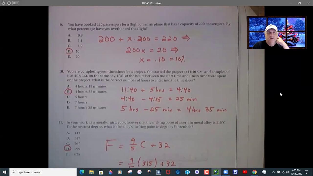 Work Keys-Applied Mathematics Test-Problems 1-17 - YouTube