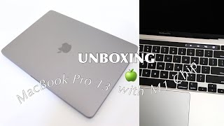 MacBook Pro M1 🍏 (13 inch space grey) 2021 unboxing + accessories 💻☁️📦