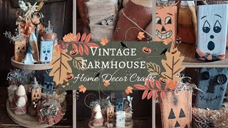 Vintage Halloween Home Decor Crafts Using Scrap Wood! Easy  Rustic Primitive Fall DIYs You Will Love