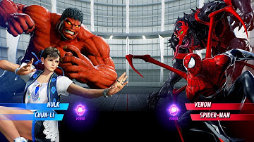 Red Hulk & Chun-Li vvs Venom & Spiderman (Very Hard) Marvel vs Capcom | 4K UHD Gameplay
