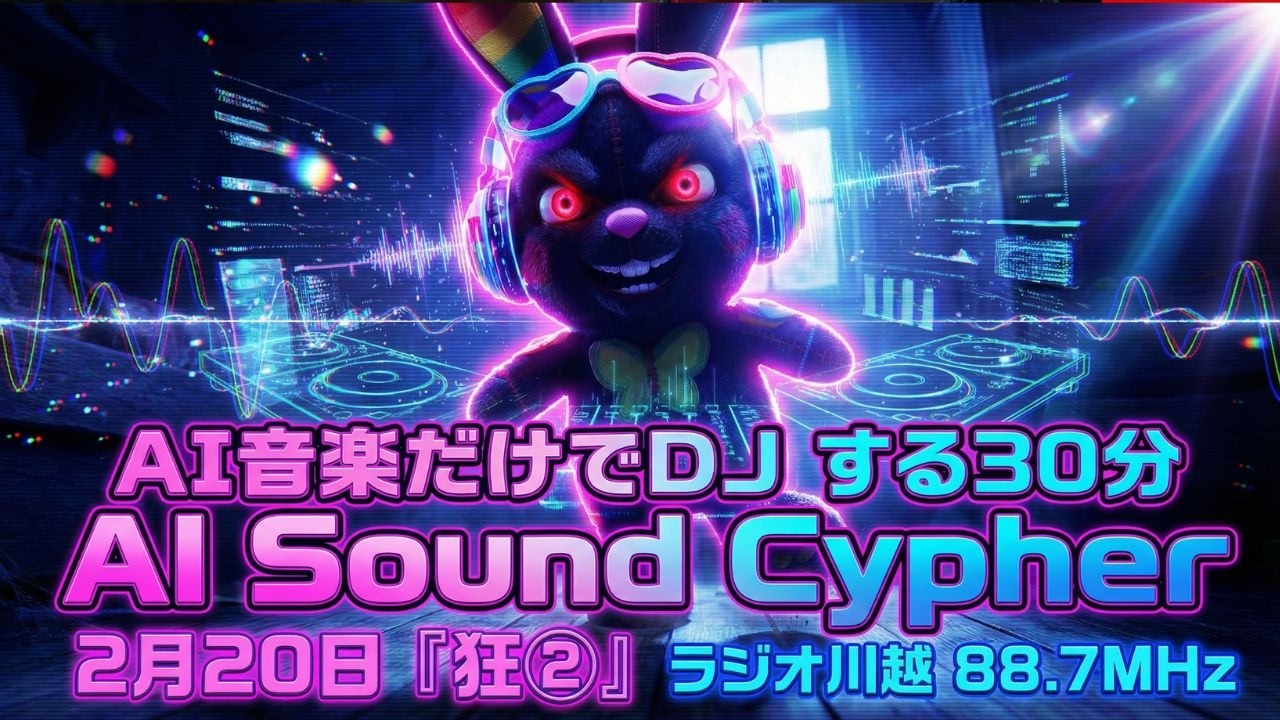 AI音楽だけでDJするラジオ　ラジオ川越　「AI Sound Cypher 」Vol.19　2月20日放送