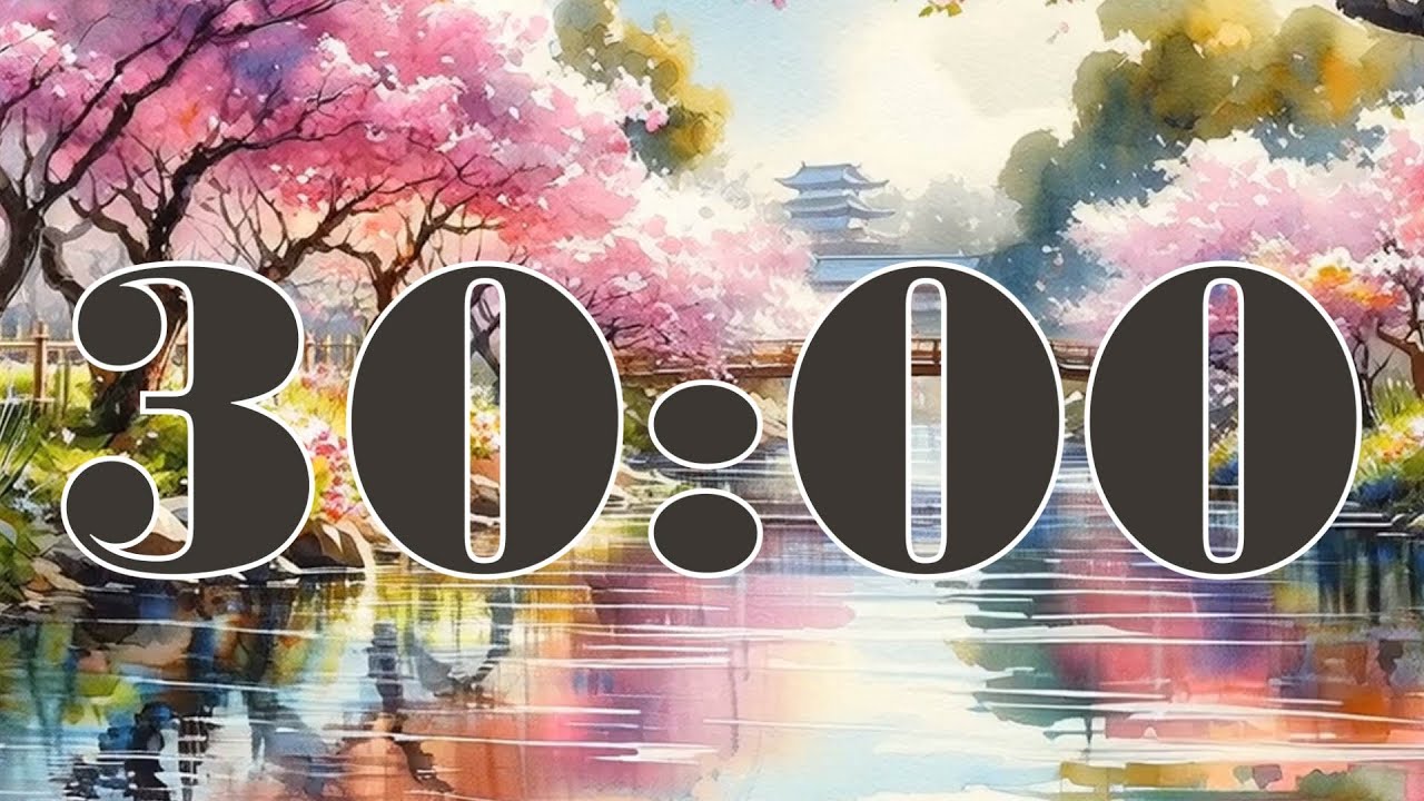 30 Minute Focus Timer 🧘 | Minimal Calm Countdown | Big Numbers Calm Tracks Countdown