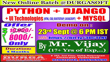 PYTHON + DJANGO + UI + MYSQL Online Training @ DURGASOFT