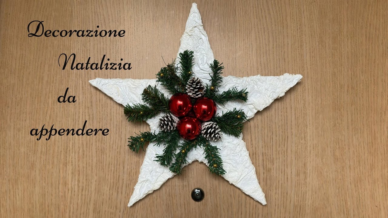 Calza Di Natale Grande Decorativa In Vetro Colorato - 45 Cm, Rosso E Avorio, Per Appendere Su Camino O Albero
