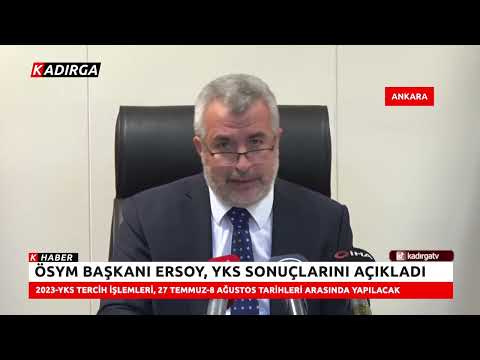 ÖSYM Başkanı Prof.Dr. Bayram Ali Ersoy, 2023 YKS Sonuçlarını Açıkladı