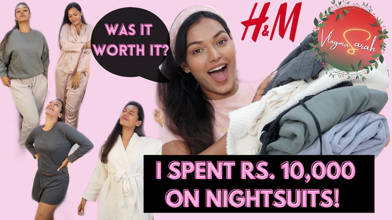 *Under 1500* TRY -ON H&M Nightsuit/Loungewear Haul | Sweatpants, Robes ...