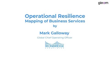 Mapping of Business Services-Operational Resilience